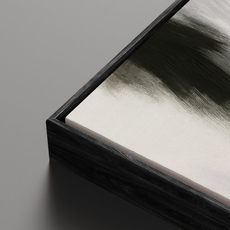 Art mural sur toile encadrée, impression de paysage abstrait noir et blanc pour chambre à coucher, H 24 po x l 16 po, Noir
