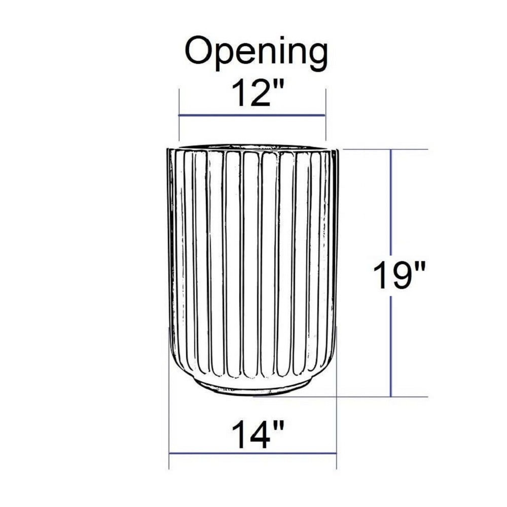 Allenville Pot Planter, 19" H x 14" W x 14" D, Gray
