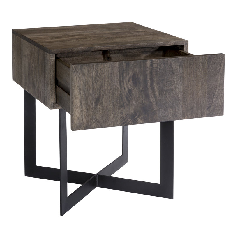 Table de bout avec rangement Gintare, Naturel