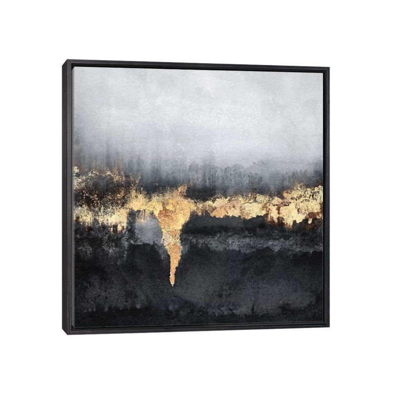 « Uneasy-Square » par Elisabeth Fredriksson-reproduction d’art, Toile avec cadre noir patiné, Pas de tapis