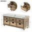 Banc blanc avec 3 tiroirs et rangement amovible-548279873
