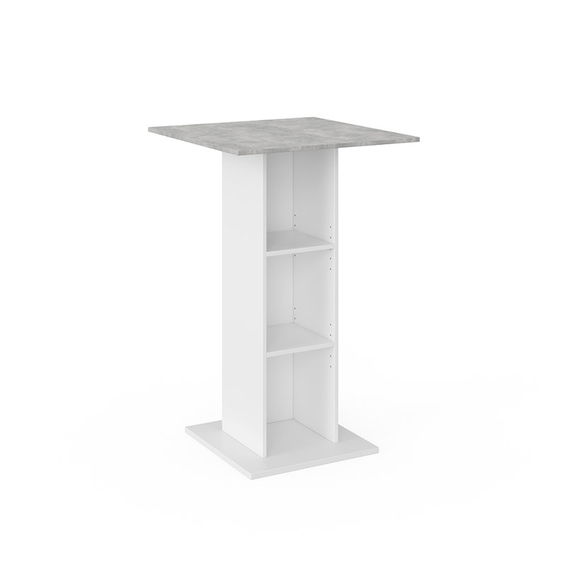 Visser Dining Table, White/Concrete