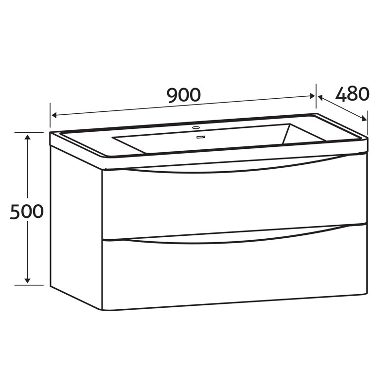 Stanhope 900mm Single Bathroom Vanity with Integrated Polyglomerate Basin, White