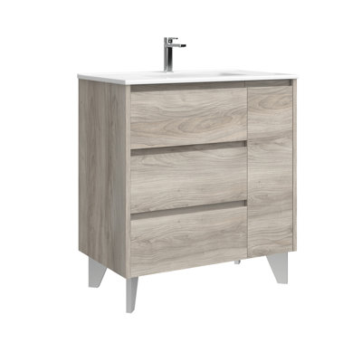 Lila 28.0" Freestanding Single Bathroom Vanity with Ceramic Top