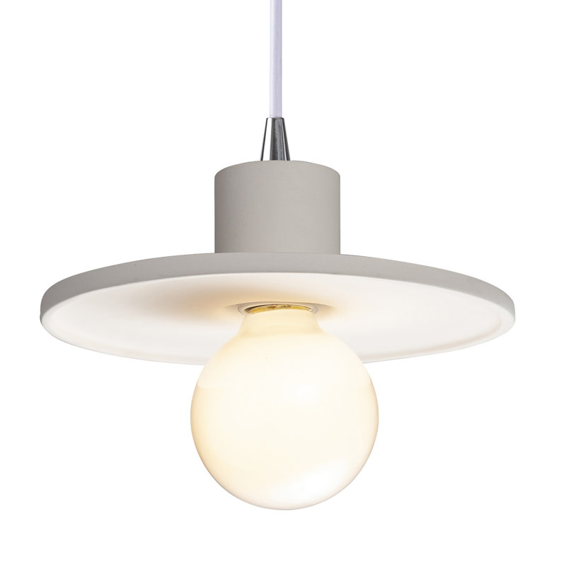 Leni - Light Single Pendant, Bisque, Polished Chrome