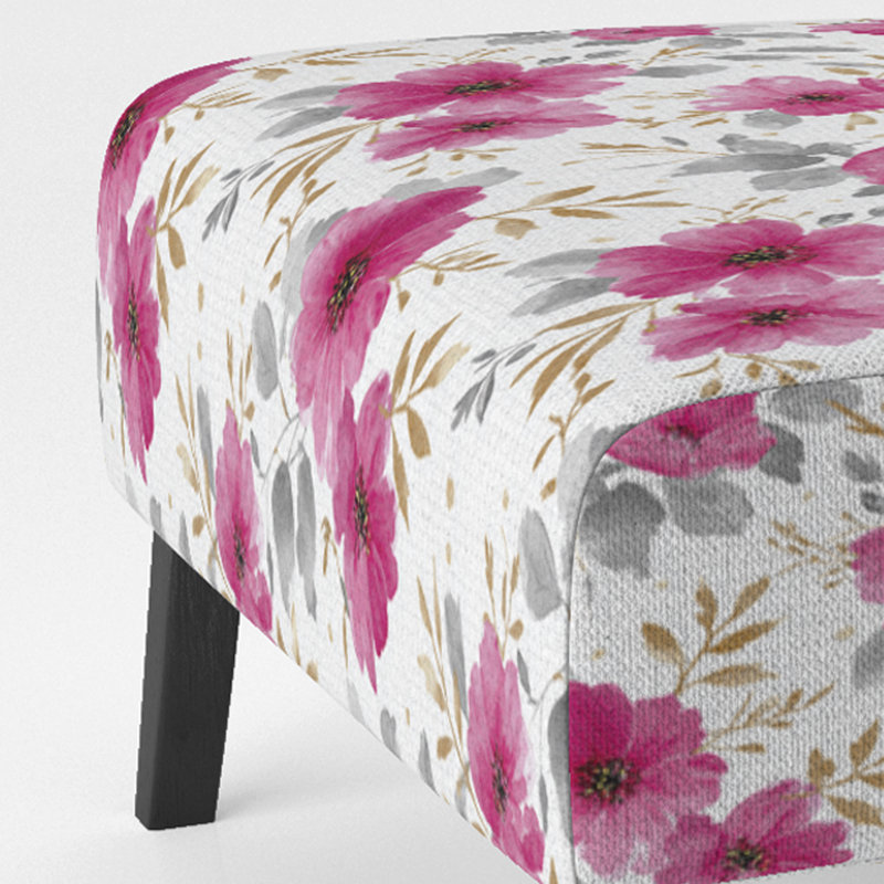 Fauteuil de chambre Country Farmhouse - Fauteuil de chambre gris fuschia Whisper, Pantoufle sans accoudoirs