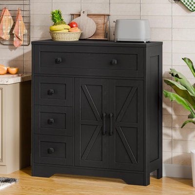 Armoire de rangement Farmhouse avec 2 portes et 4 tiroirs