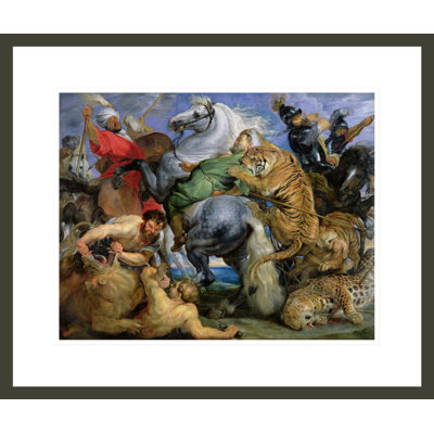 «The Tiger Hunt» par Peter Paul Rubens - impression giclée encadrée