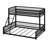 Metal Twin XL Over Queen Bunk Bed With With Ladder And Safety Guardrails-1079065072