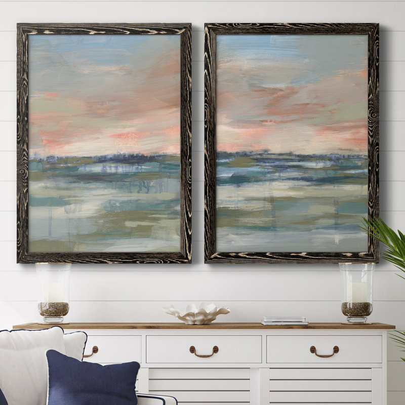 Vast Marsh I - ensemble de 2 peintures encadrées, Toile avec cadre noir, H 43,5 po x l 31,5 po x P 1 po