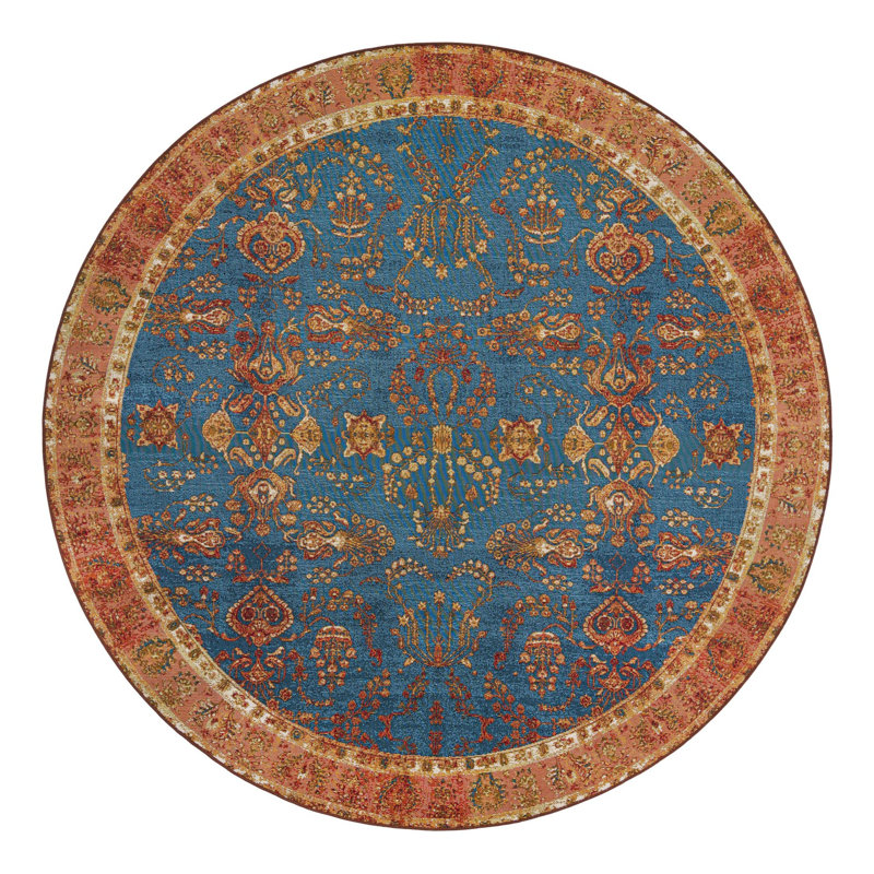 Tapis d'extérieur traditionnel, Rond 7 pi 10 po