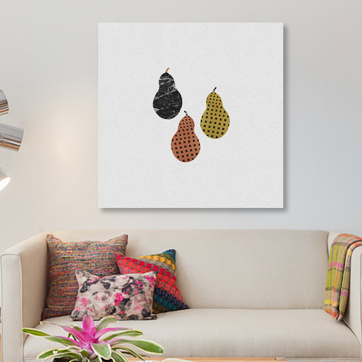 «Scandi Pears», impression sur toile, H 48 po x l 48 po x P 1,5 po, Toile tendue, Pas de tapis