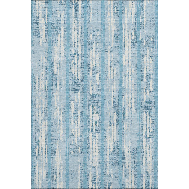 Tapis de qualité supérieure lavable à la machine Prisco Sky, Rectangle 5 pi x 7 pi 6 po