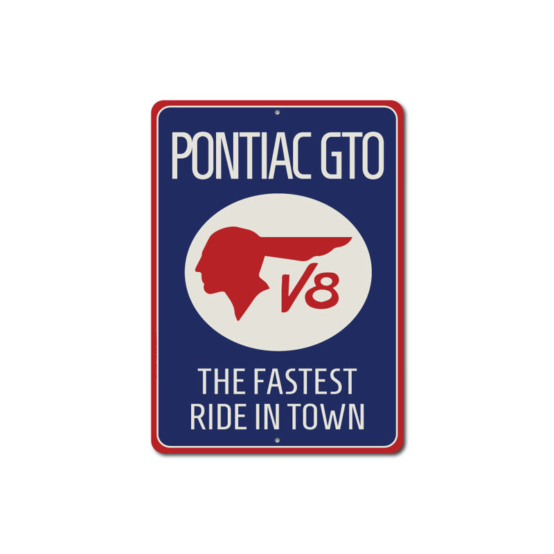 Plaque en aluminium Pontiac GTO, H 18 po x l 12 po x P 0,06 po