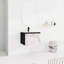 Meuble-lavabo mural 24 po. Lavabo en céramique et porte à fermeture douce. Noir Moderne. Contreplaqué. Rangement à fermeture douce noir abondant