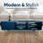 Modern Coffee Table With Storage - Dark Blue Matte Finish With Gold-Tipped Legs, Square Coffee Table For Living Room And Farmhouse With Storage Compartment And Adjustable Shelves