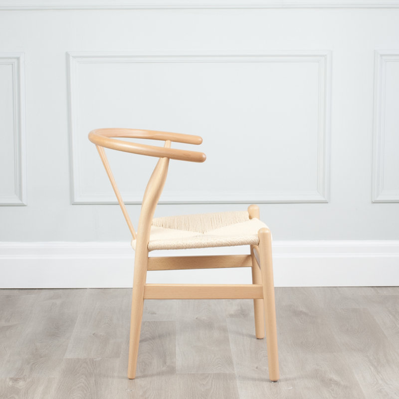 Collett Cordes Solid Wood Side Chair, Beige