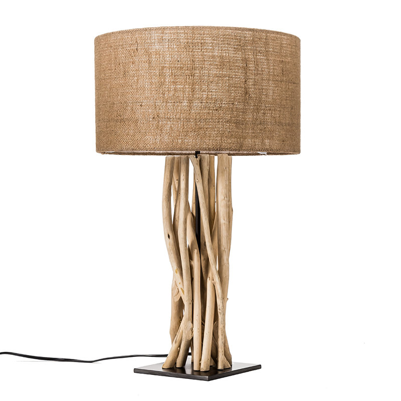 Lampe de table 25,8 po brun foncé / noir, Beige foncé