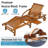 2-Pack Outdoor Lounge Chairs, Acacia Wood Frame, Cushioned, Adjustable Backrest & Leg Rest, Headrest & Retractable Side Tray, Perfect for Patio-1831741776