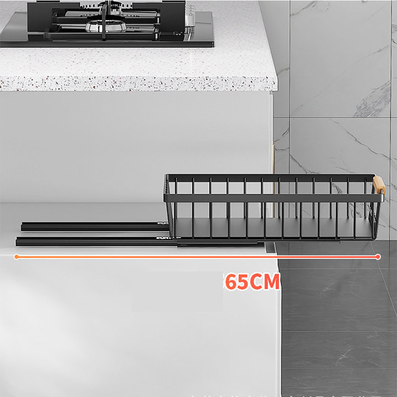 Pull Out Cabinet Organizer Slide-Out Drawers Organizers Under Sink for Kitchen and Pantry Storage, Matte Black