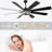 72" Modern Black Ceiling Fan with LED Light Kit & Remote, 6-Speed Quiet DC Motor, 3-Color Temperature, Reversible for Large Rooms-662703391