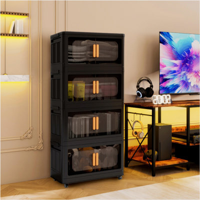 Snedicor 4-Tier PP Wide Folding Cabinet by Ebern Designs
