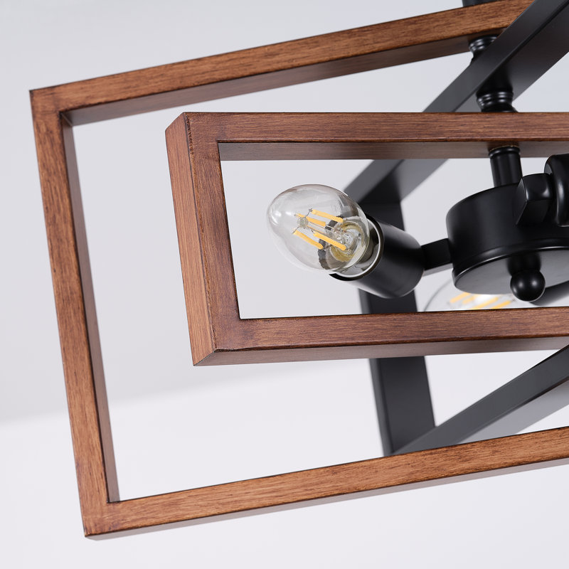 Ekber Semi Flush Mount, Black/Brown