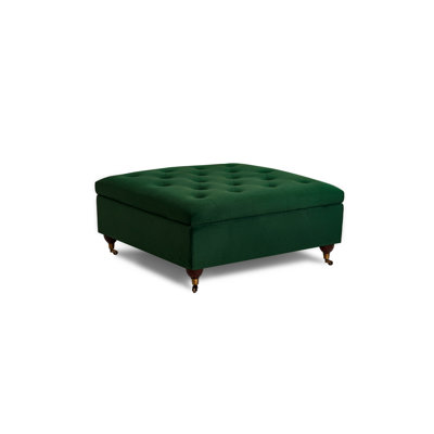 Agoura 93cm Wide Velvet Tufted Square Solid Colour Ottoman with Storage
