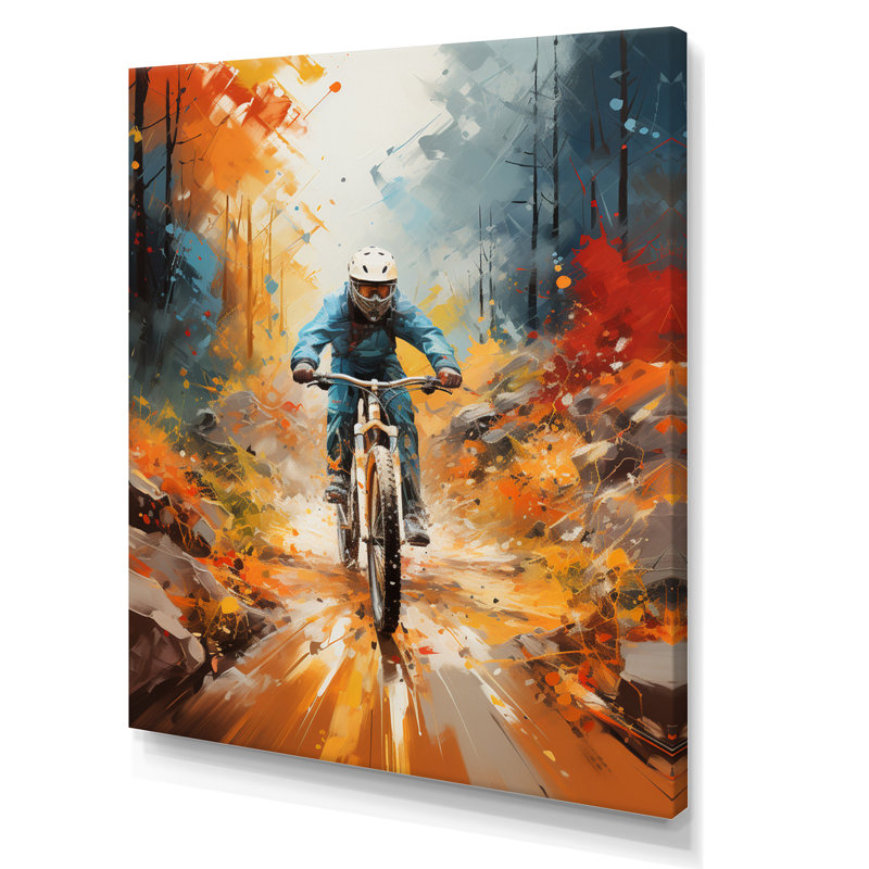 Coran Bicycle Abstract Trails An II, reproduction d'art sur toile, H 40 po x l 30 po x P 1,5 po, Toile tendue