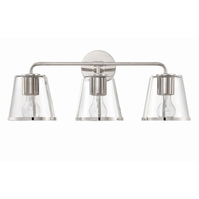Éclairage pour meuble-lavabo à 3 lumières à intensité variable Asheboro, Nickel poli