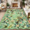 Tapis festonné à motif festonné de paon à motif floral 4 x 6
