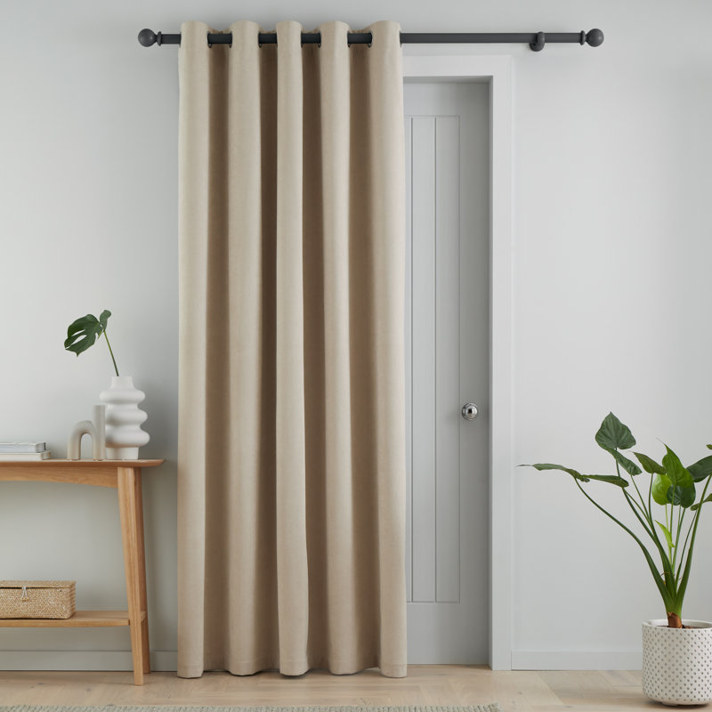 Wilson Blackout Thermal Curtains, Beige, 117cm Width x 213cm Drop, Single Panel