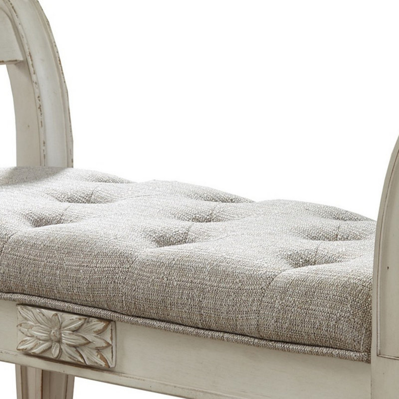 Banc rembourré en bois