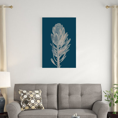 Silhouette botanique sarcelle - peinture sur toile tendue