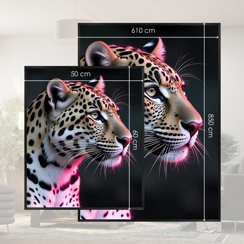 Single Picture Frame LED Illuminated Wall Art Wall Art on Glass / Aluminium, 60 cm H x 50 cm W