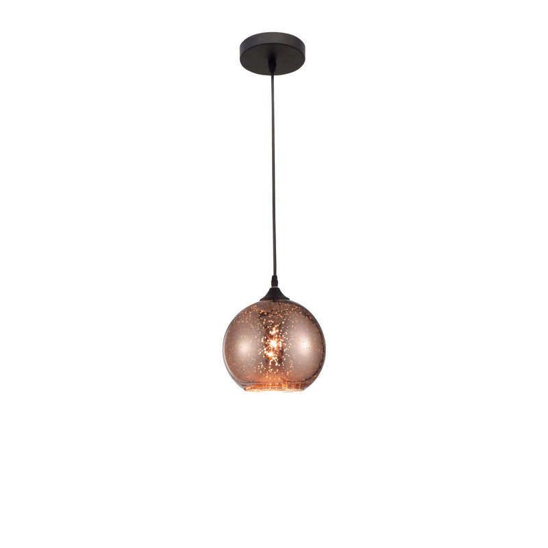 Blaze 1 - Light Copper/Black Sphere Pendant