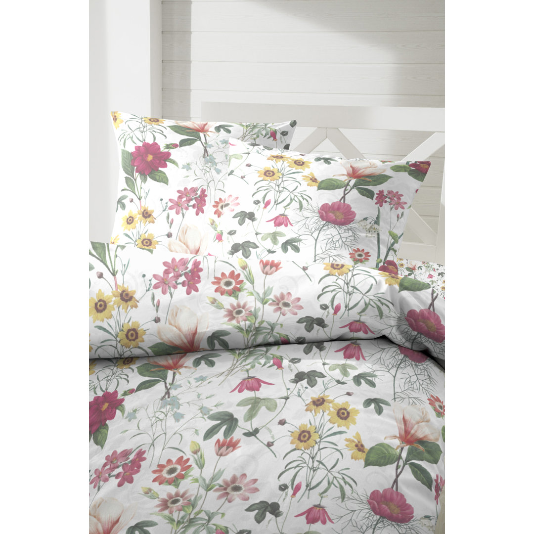 Kurie Cotton Floral Duvet Cover Set with Pillow Shams Included
