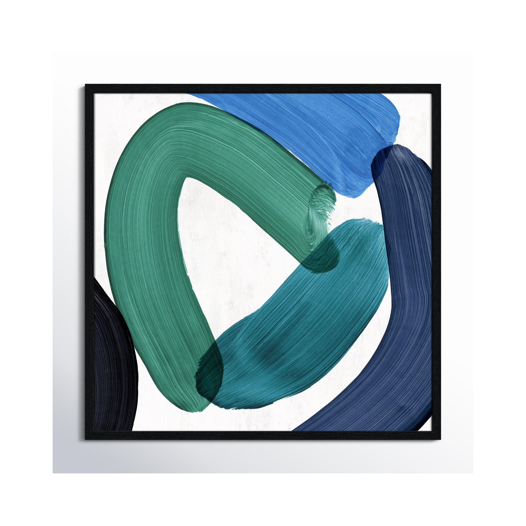 Smooth Bend I, Black Framed, 32" H x 32" W x 0.75" D