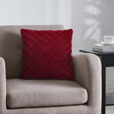 Diamond 24" x 24" Knit Sherpa Decorative Pillow
