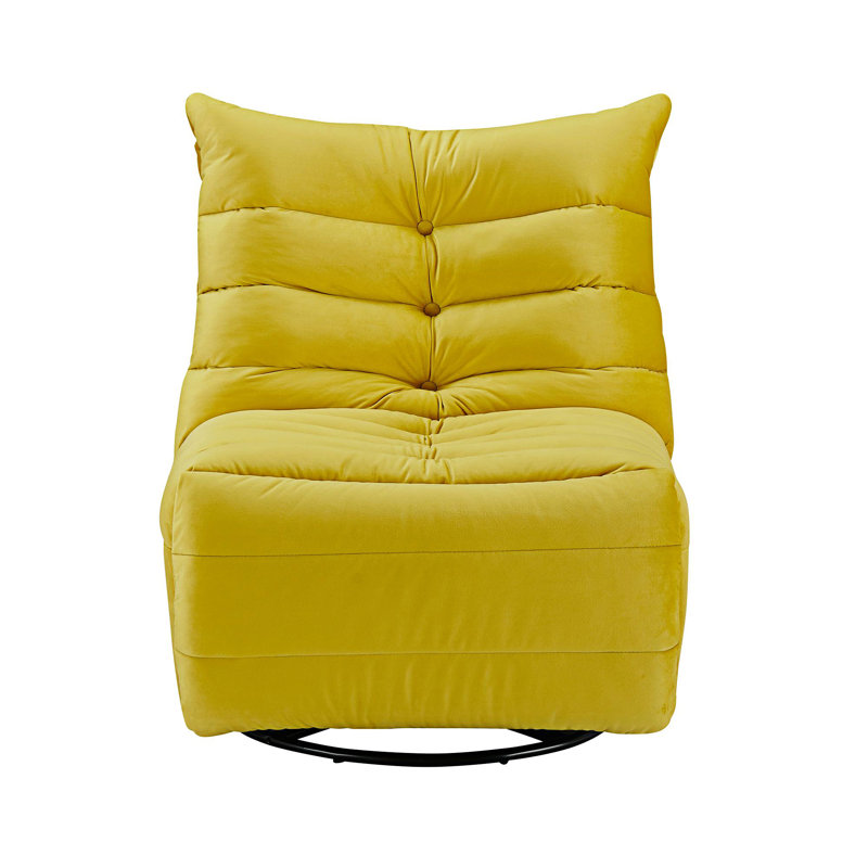 Canapé sans accoudoirs en velours 29,1 po Koga, Velours jaune