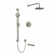 Riu 0.63" Thermostatic and Pressure Balance 3 Function System with Integrated Volume Control Featuring Rain Showerhead, Tub Spout and Multi-Function Handshower