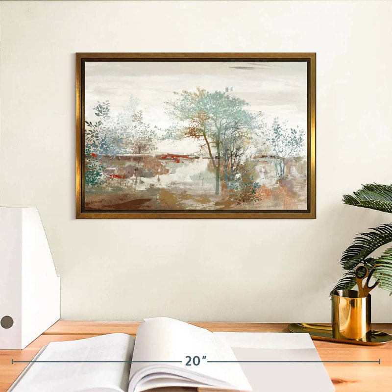 Automne silencieux, Cadre flottant doré, 13 po x 9 po