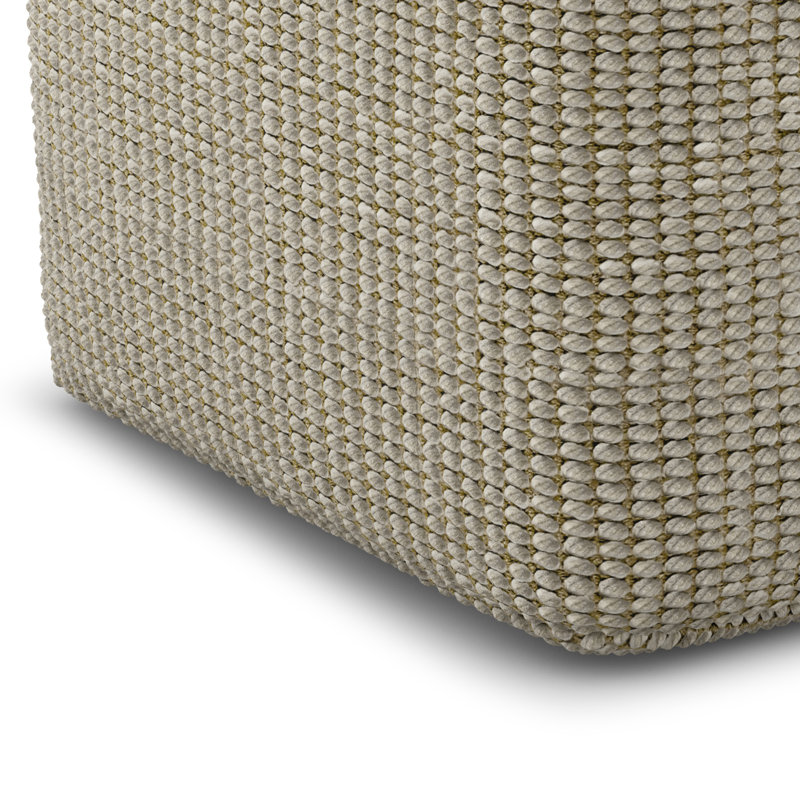 Zelma 18" Square Nude Woven Polyester Pouf