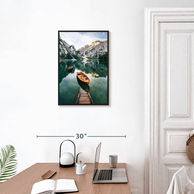 Bateaux Braies Lake, Cadre flottant noir, 17 po x 25 po