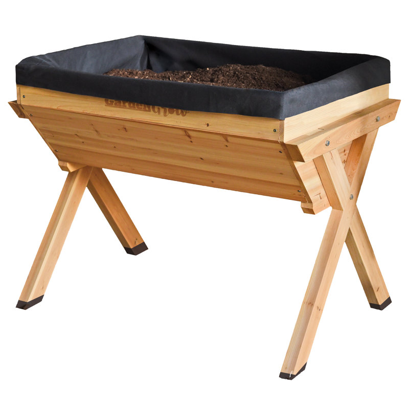 Buckmiller Wood Elevated Planter, Natural, 80cm H x 100cm W x 70cm D