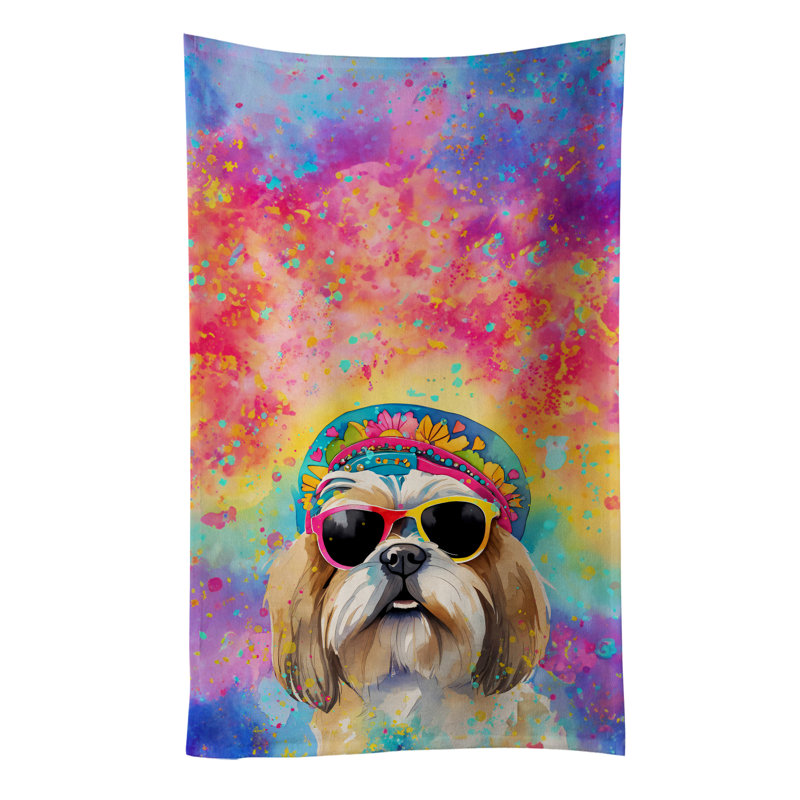 Shih Tzu Hippie Dawg Kitchen Towel