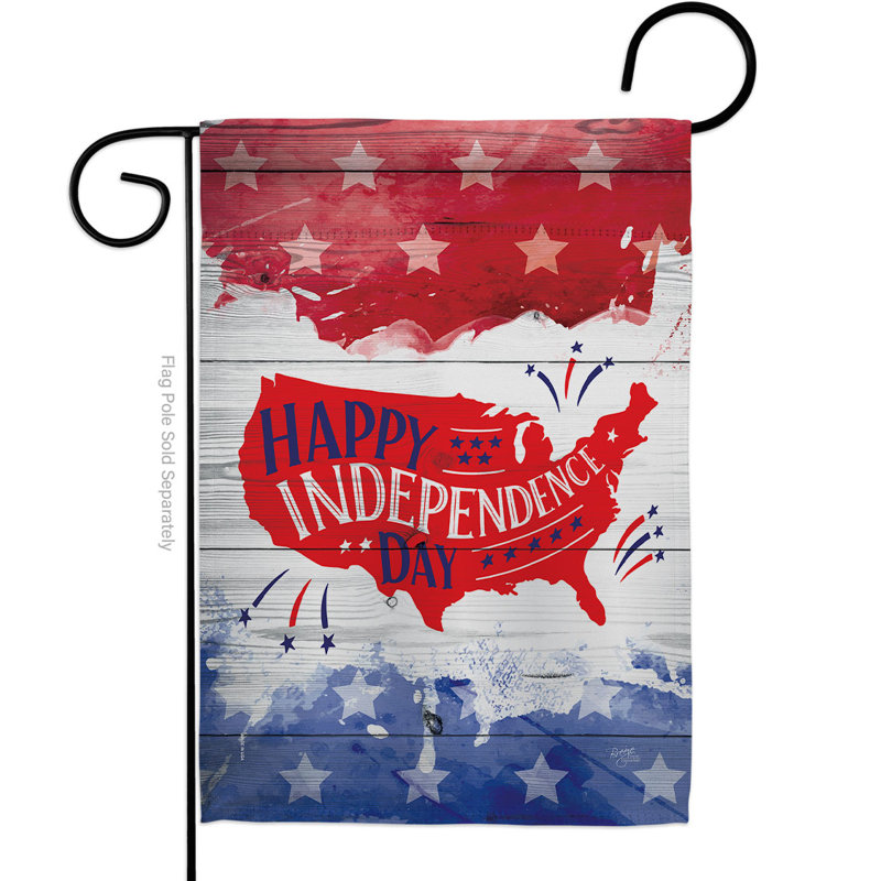 Double Sided Polyester Independence Day Garden Flag, 18.5" H x 13" W