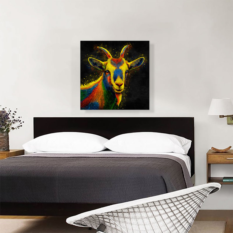 «Goat Farm Animal», reproduction d'art sur toile tendue, H 26 po x l 26 po x P 0,75 po
