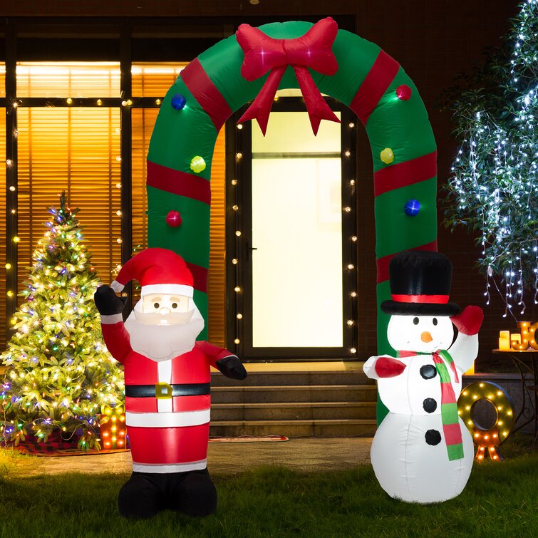8FT Christmas Inflatable Santa Snowman Gate Arch