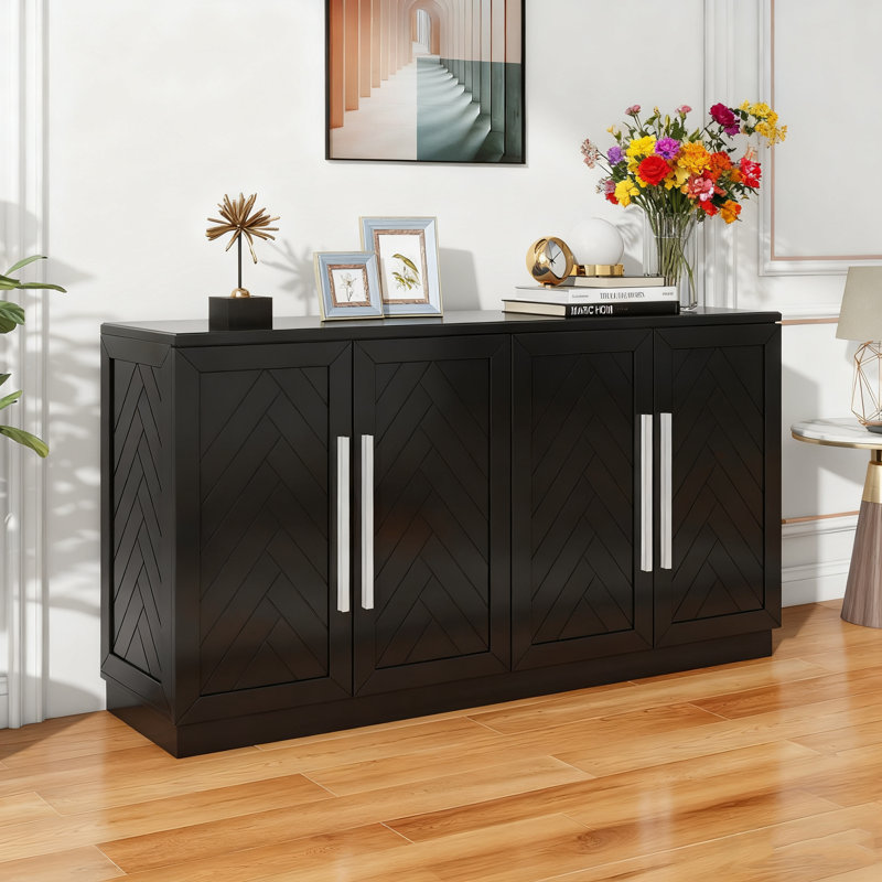 Temperley 60" Sideboard, Accent Buffet Cabinet, Black